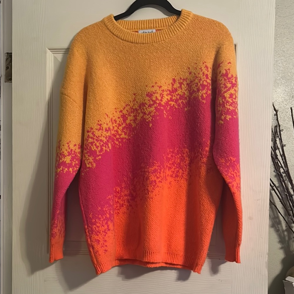 Vibrant Orange and Pink Sweater